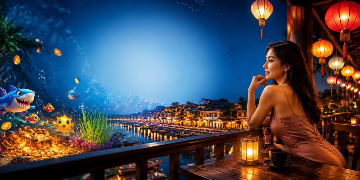 Không gian quán cafe tại Hội An với thiết bị di động kết nối trực tuyến